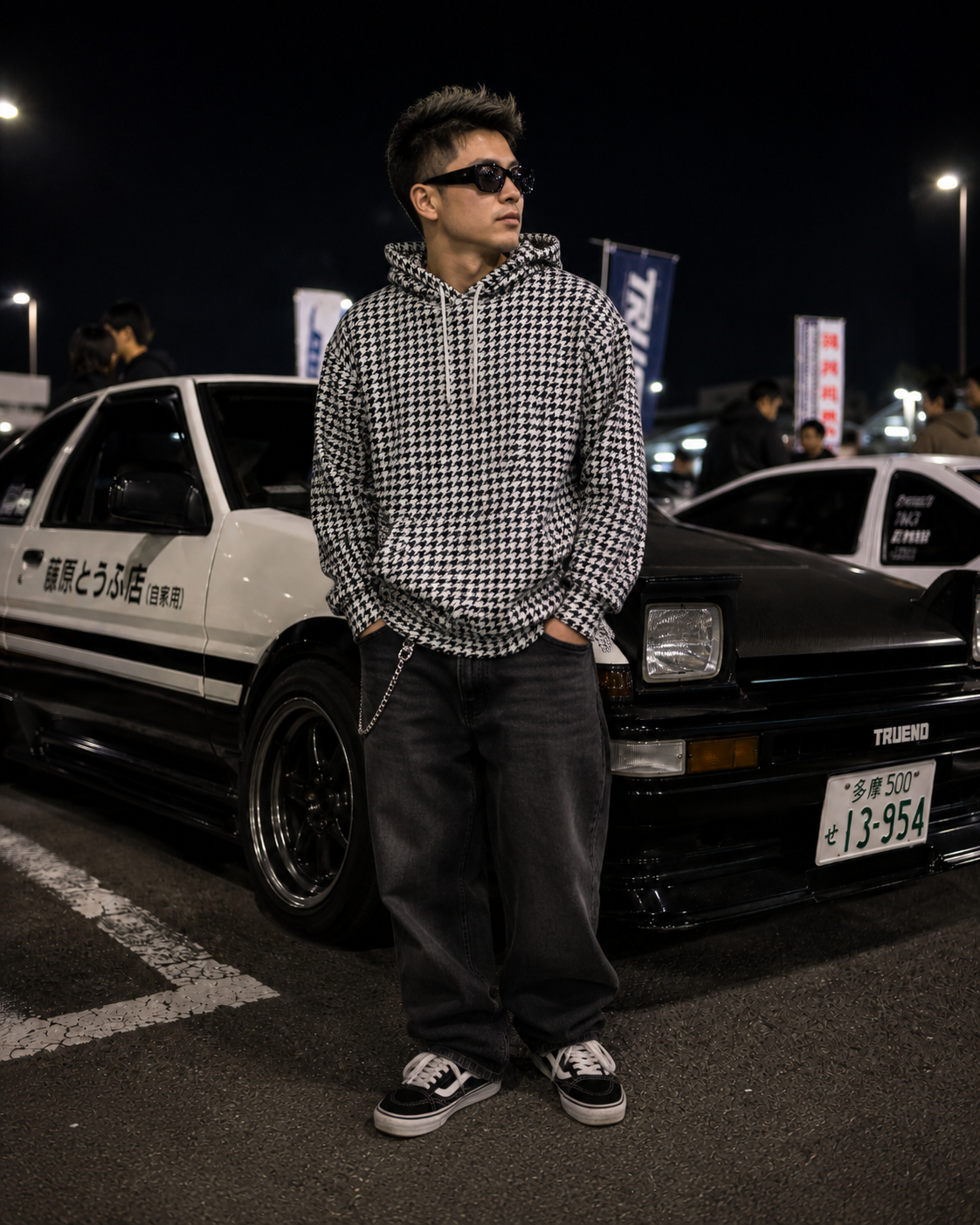 Downforce Houndstooth Heavyweight Hoodie by Downforce Apparel