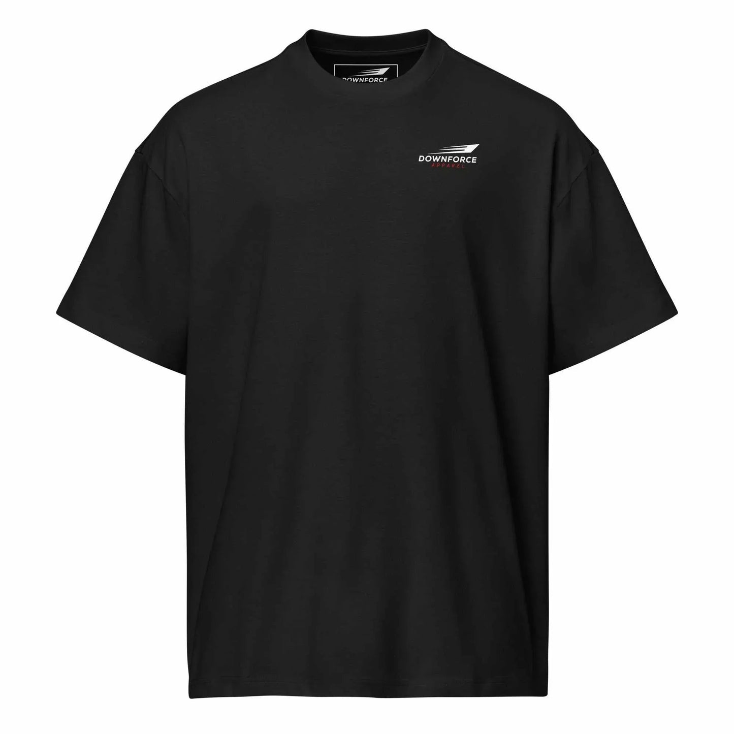BMW E36 M3 Nürburgring Tee by Downforce Apparel on black shirt with white chest logo.