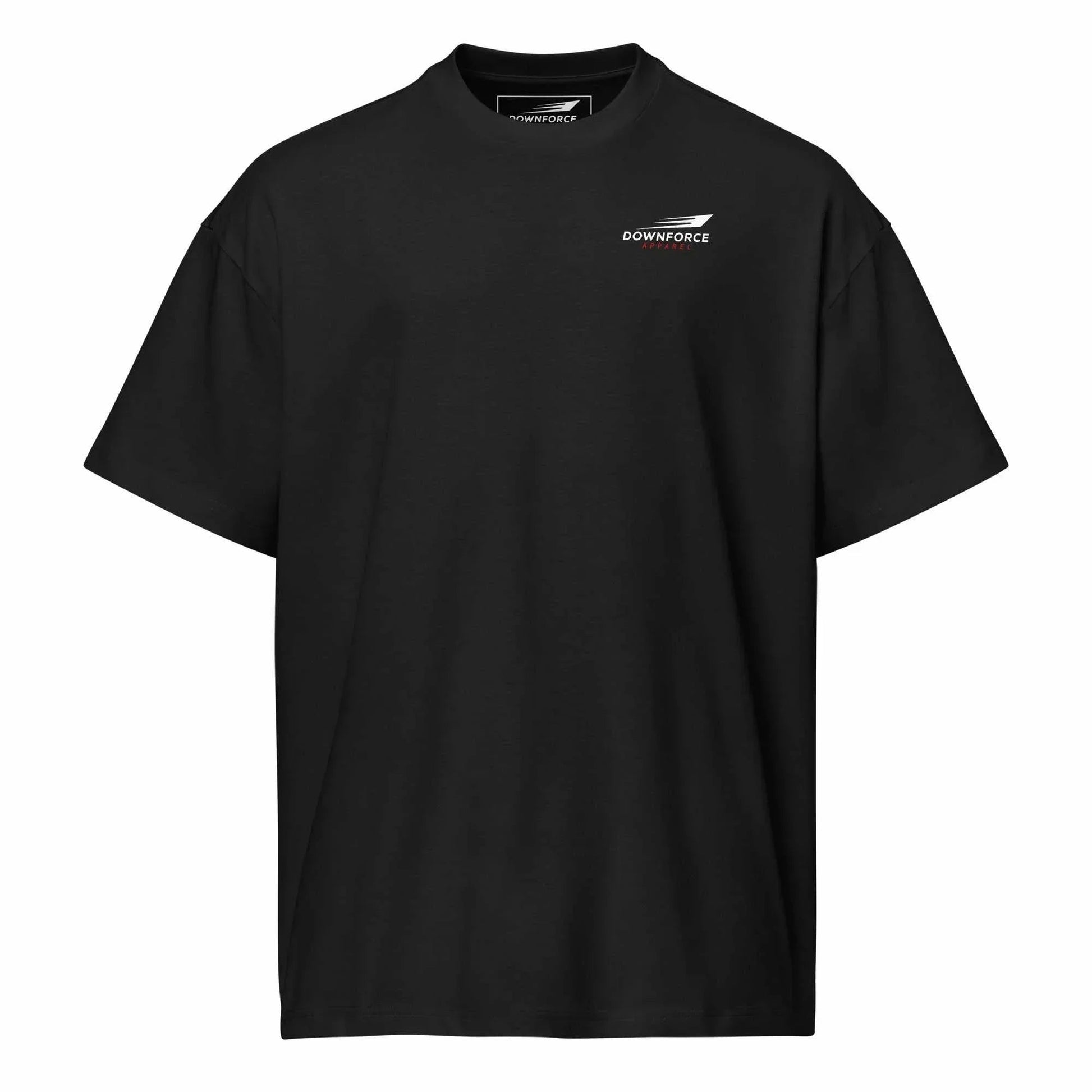 BMW E36 M3 Nürburgring Tee by Downforce Apparel on black shirt with white chest logo.