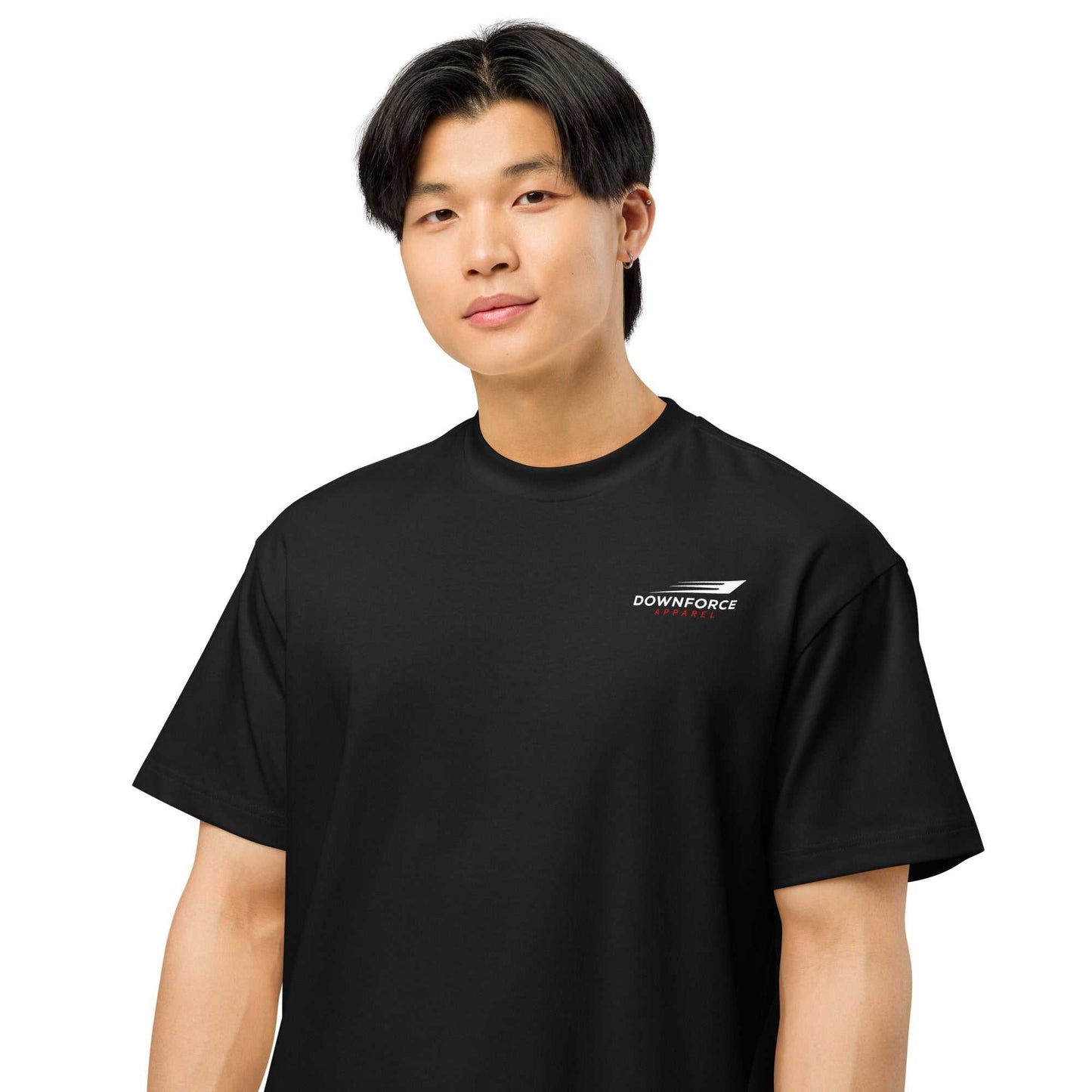Civic Legends FK8 Type R black tee with relaxed fit and minimal logo on chest worn by male model