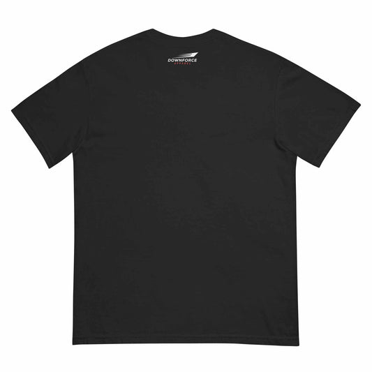 Back view of black Torii Titan GT-R Tee made of 100% ring-spun cotton with a relaxed fit and garment-dyed finish