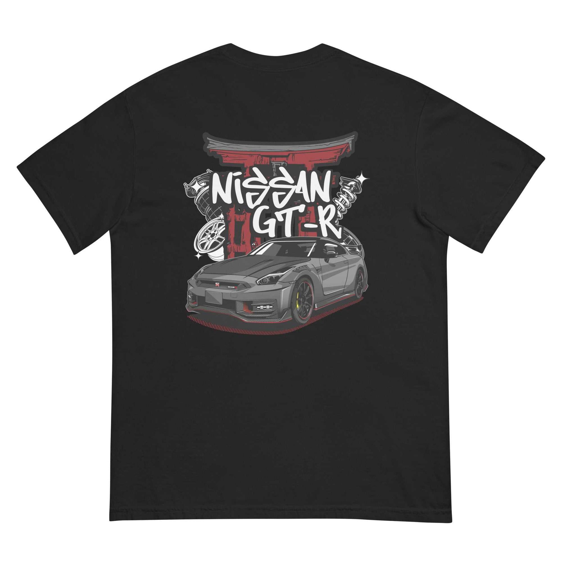 Black Torii Titan GT-R Tee featuring Nissan GT-R graphic with Torii gate and racing elements