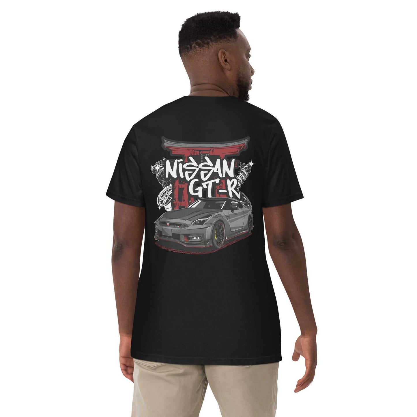 Black Torii Titan GT-R Tee with Nissan GT-R graphic and Japanese Torii gate design on back