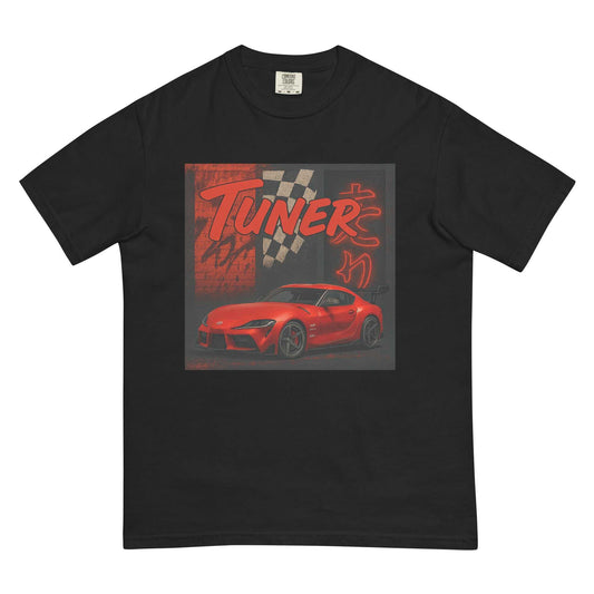 Black Redline Supra Tuner Tee with red graphic car design and tuner text